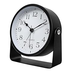 SCOAGE Small Analog Alarm Clock, 360 ° Rotatable Metal Desk Clock, Silent Non Ticking Battery item