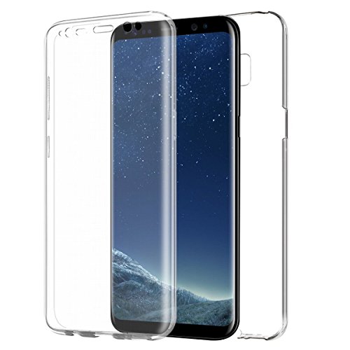 Xelcoy 360 Degree Soft Silicone Full Body Protection Front & Back Slim Hybrid Case Cover Protector for Samsung Galaxy S8 Transparent
