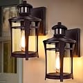 Lamomo Porch Lights Outdoor Bronze, 2-Packs Dusk to Dawn Wall Light Fixtures, Exterior Front Sconces Wall Mount Lighting, Waterproof Anti-Rust Outside Lights for House, Garage, Entryway