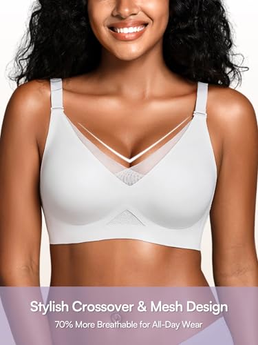 Image of Jelly Bras for Women No Underwire, Full Coverage Seamless Comfortable Bralette with Support and Lift, Wireless Padded Bra