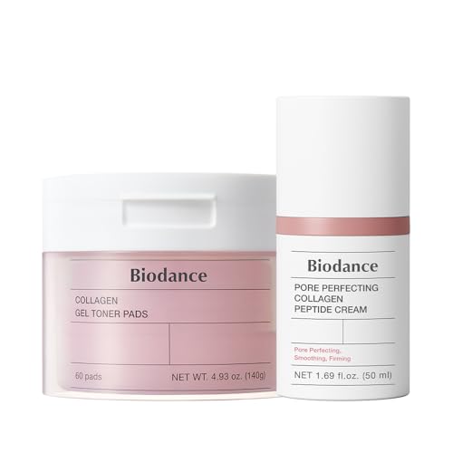 Image of BIODANCE Collagen Hydra-Firm Routine Duo: Collagen Toner Pads & Facial Moisturizer, Hydrating, Firming, Korean Skincare Routine Set for Glass Skin, Korean Skin Care, Skin Care Set