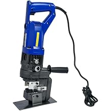 Electric Puncher Hand Press Hole Die Hidraulic Set Kit Punching Hydraulic Hole Punch Metal Punching Machine with Carbon Brush 5 Dies for Iron Copper Aluminum Plate Angle Steel