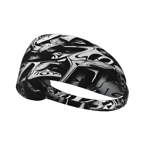 WHJWZY Diadema elástica para ejercicio, diadema suave y transpirable para correr, ciclismo, yoga y más grafiti impreso