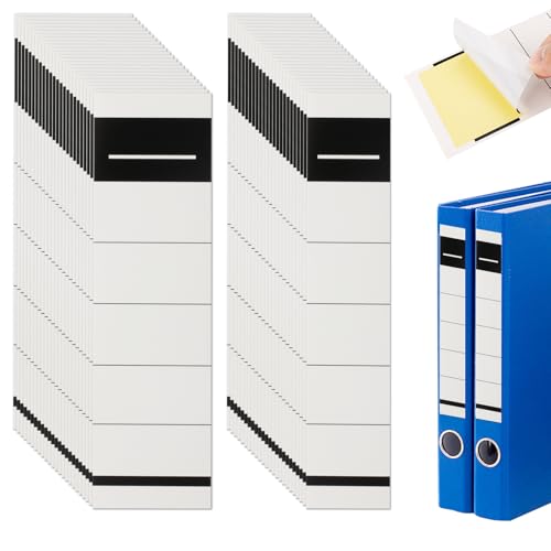 100 sztuk samoprzylepnych etykiet na grzbiet segregatorów, naklejki na foldery, etykiety na foldery, folder z dźwignią, naklejki do domu (100, 5,4 x 19 cm + 3,6 x 19 cm)