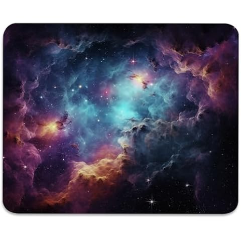 Galactic Nebula Starscape Mouse Pad - Explore The Universe from Your Desk, Stitched Edges Non-Slip Rubber Base Mouse Pads for Computers Laptop Cover