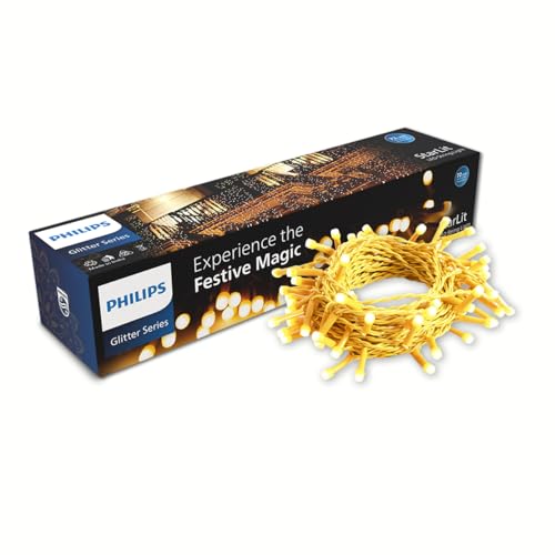 PHILIPS Starlit 12 Meter 72 LEDs String Light for Decoration | Festival LED String Light for Home| Warm White, Pack of 1,Polycarbonate, for Diwali, Ganesh Chaturthi, Christmas