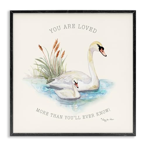 Poster encadré Swans Stupell Industries noir pour habiller un mur vide sans effort
