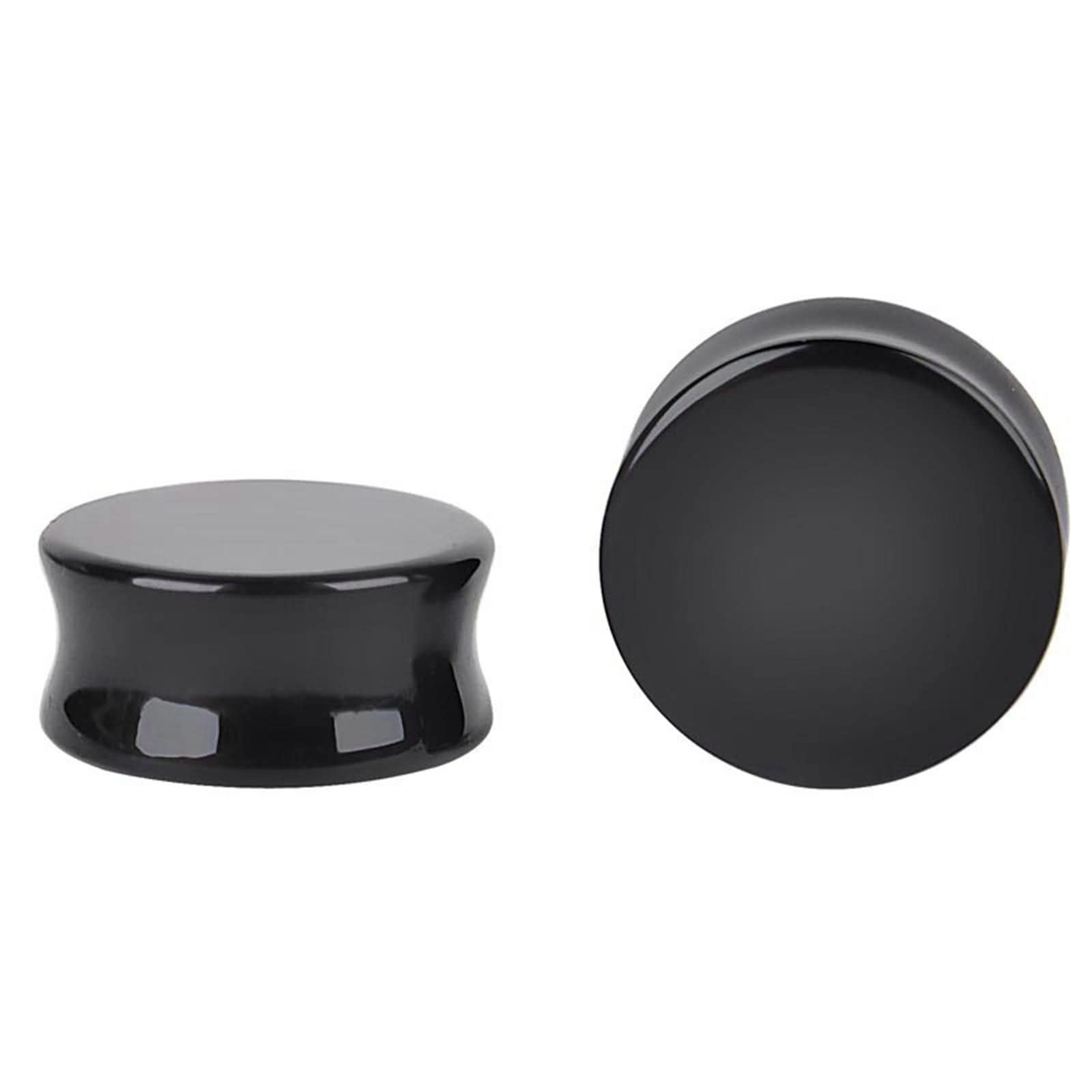 Daesar Ohr Tunnel Piercing, Plugs 6-25MM Schwarz Stein Tunnel Ohrringe Ohr Expander Set