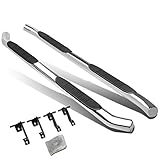 DNA MOTORING STEPB-3-047-SS Stainless Steel 3' Side Step Nerf Bar Running Board,Chrome