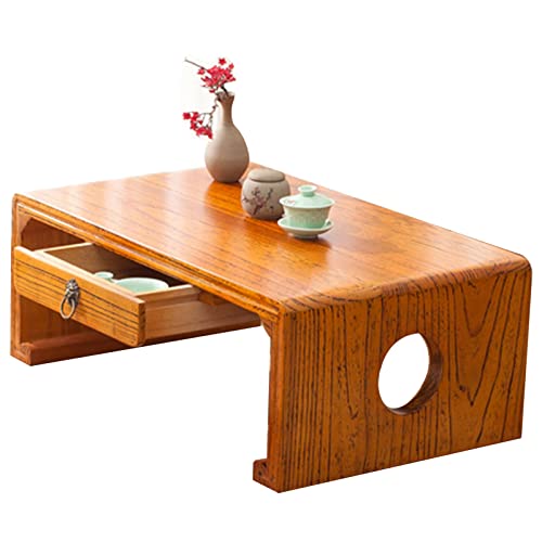 Table à manger basse en bois 80 cm petite table basse de salon fixe - 2