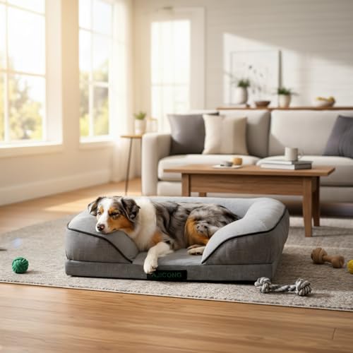 Orthopedic Egg-Shaped Sponge Dog Beds Large Sized Dog with Sides, Removable Cover and Non-Slip...