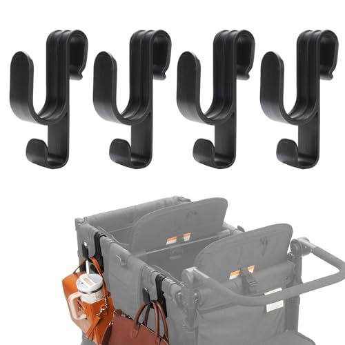 Image of Stroller Hooks for Wonderfold Wagon W2 & W4, Double-Layer Multipurpose Side Hook for Balance Bikes & Bags, Space-Saving Wonderfold Wagon Accessories, 88lbs Load Capacity (4PCS)