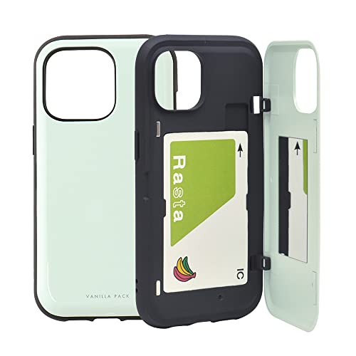 ラスタバナナ iPhone13 Pro 専用 ケース カバー ハイブリッド 耐衝撃吸収 カード入れ 鏡 ミラー ストラップホール VANILLA PACK ミントグリーン スマホケース 6522IP161PHB