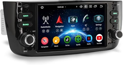 Erisin 8-Core Android 14 4GB+64GB Autoradio per Fiat Grande Punto Linea 6.2 pollici IPS Schermo tattile Supporto GPS Navigatore Senza fili CarPlay Android Auto WiFi DAB+ Bluetooth 5.0 DSP Canbus OBD2