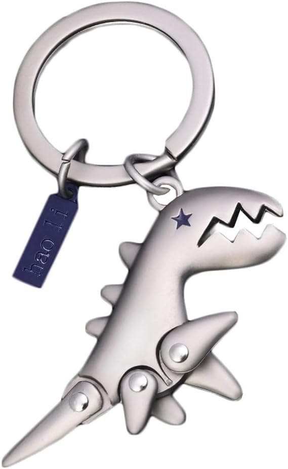 chichengnianCute Dinosaur Metal Keychain for Men Women Dinosaur Keychain for Car Keys Punk Hip Hop Paired Pendant Couple Keychains Best Friend Keyring Jewelry Gifts