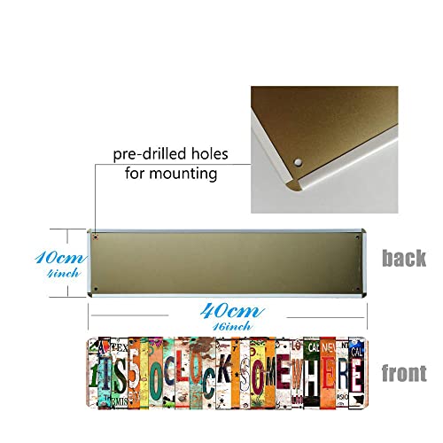 Vintage Five O Clock Somewhere Bar Decor Unique Home Decor Funny Room Decor Metal Tin Signs Home Bar Wall Decor Gifts 16 X 4 Inches #TOP1