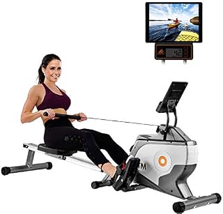 LZ LEISURE ZONE BTM Home Foldable Magnetic Resistance Rowing Machine, New Model Style Indoor Rower with LCD Monitor and 8 Levels Adjustable