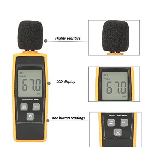 Gm1359 Noise Tester,Portable Lcd Digital Decibel Meter,30-130Dba Sound Level Meter,Professional Audio Noise Measure Reader,High Accuracy,Auto Range,Wide Measuring,Frequency Weighting,Auto Backlight #TOP6