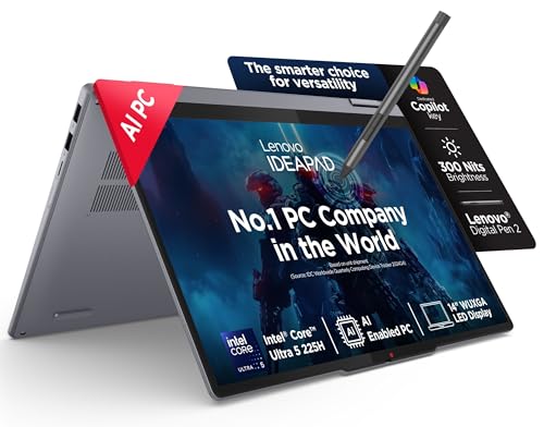 Image of Lenovo IdeaPad 5 2-in-1 Intel Core Ultra 5 225H (16GB RAM /512GB SSD /14 (35.5cm) /WUXGA IPS /Windows 11 /MS) 365 Basic+Office 2024 /Lenovo Digital Pen 2 /1Yr ADP /Grey /1.6Kg, 83KR0076IN Convertible Laptop