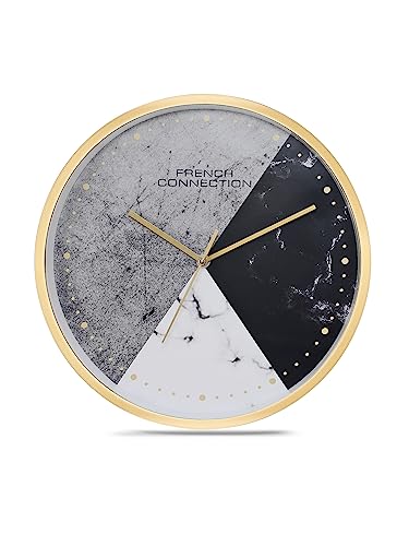 French Connection Elegant Analog Tricolour Dotted Round Wall Clock - Size: 12 Inches - FCWC15-A