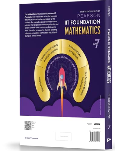 Image of Pearson'26 IIT Foundation Class 7 Math|For JEE, NTSE & Olympiad Exams|JEE Practice Questions|Free 10 Online Assessments, 50 Video Solutions &10 Interactive Tests via Pearson MyInsights & elibrary