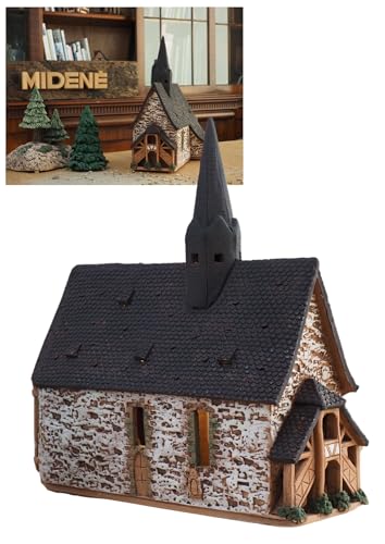 Midene Portavelas de cerámica para decoración de habitación, hecho a mano, coleccionable, en miniatura, iglesia en Pohlheim, Alemania, C247