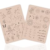 Mini Tattoo Übungshaut – 1,5 mm dickes, doppelseitiges Silikonpad zum Üben feiner Linien – realistische Kunsthaut für Anfänger und erfahrene Tätowierer (2PCS Pink Design #9)