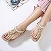 SHIBEVER Dressy Sandals for Women Comfortable: Summer Walking T Strap Flat - Comfort Size 11 Bohemian Apricot Fashion Women Sandal