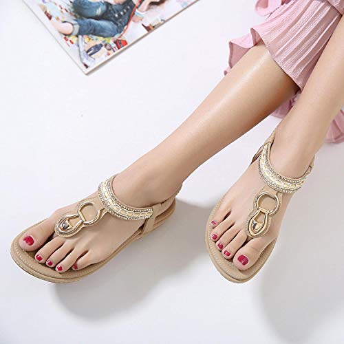 Image of SHIBEVER Flat Sandals for Women Dressy: Comfortable Thong Slip On Sandal