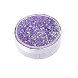 1PCS 10G/0.34oz New Purple Empty Air Cushion Puff Box Container Round Make-up Foundation Powder Case With Sponge Powder Puff And Mirror Portable Cosmetic BB CC Cream Pots Jars For Women Girls(Purple)