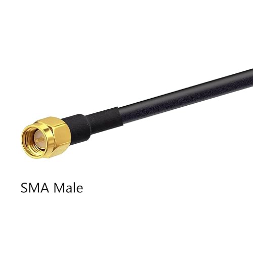 Miniatura 3 de Cable SMA macho a SMA hembra, RG58, cable coaxial RF de 3 pies3.3 ft + 2 adaptadores SMA para router, antena, potenciador de señal, adaptador