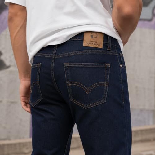 Image of THIRD QUADRANT Relaxed fit Denim Jeans for Men || Straight Leg Jean for man || Regular fit Blue Color Jeans