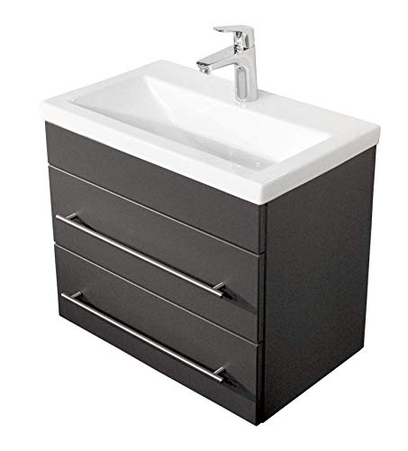 Posseik Badmöbelset Portus 600 Slimline Anthrazit Seidenglanz Cover