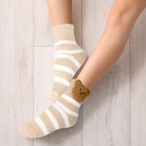 Image of Benefeet Sox Womens Fuzzy Socks Girls Cute Slipper Sock Funny Fluffy Winter Warm Soft Cozy Plush Indoor Sleep Sock