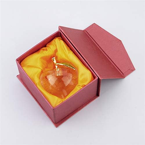 H&D HYALINE & DORA Crystal Apple Paperweight Ornament,Glass Fruit Collectible Figurine with Gift Box