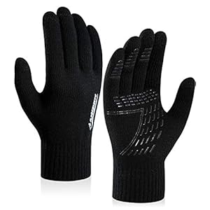 coskefy Winter Knit Gloves Touchscreen Gloves Thermal Wool Lined Texting Gloves Running Gloves for Men Women