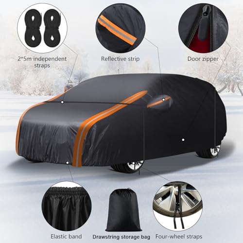 Image of 8-Layer All Weather Waterproof Car Cover Custom Fit for Toyota Sienna 1997-2025, Lab-Verified Snow /Rain /UV Protection - Zipper Door & Storage Bag