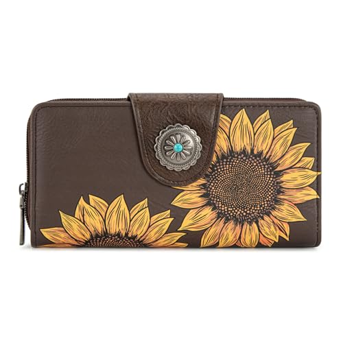 Montana West Women's Wallets Western Sunflower Wallet Women Large Capacity Credit Card Wallet Ladies Female Bifold Clutch Wallets with ID Window and Coin Purse - Image 6