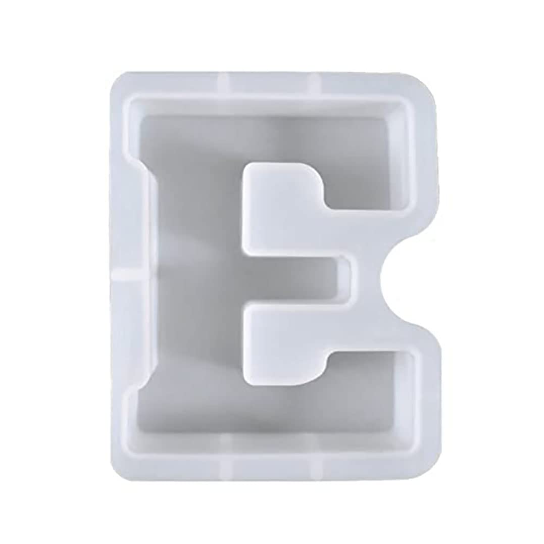7 inch Large Silicone Resin Letter Molds, 26 Letter Resin Molds for Epoxy Crafts, 3D Alphabet Silicone Mold Candle DIY Mould, Epoxy Resin Casting Art Craft Gypsum Polymer Aromatherapy Mould (E)