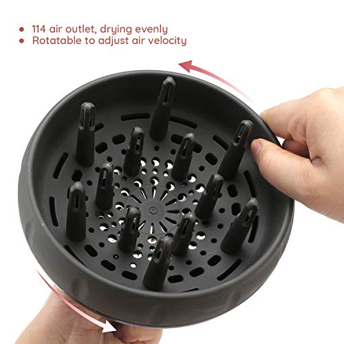 Image of Segbeauty Hair Diffuser Adjustable Air Flow, Professional Deep Bowl Diffuser Attachment for Wavy Natural Thick Curly, Salon Frizz-free Fast Blow Dry Diffuser Attachment with 1.57-1.97in Nozzle (Red)