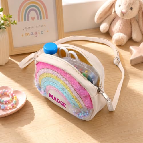 Image of Personalized Purse, Rainbow Glitter Custom Name Crossbody Bag