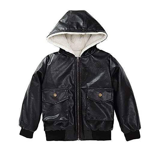 Yiqinyuan Children Teenage Girl Bikers Leather Hooded Jacket Fall Winter Windbreaker Coat Kids Girl's Outerwear Clothes4