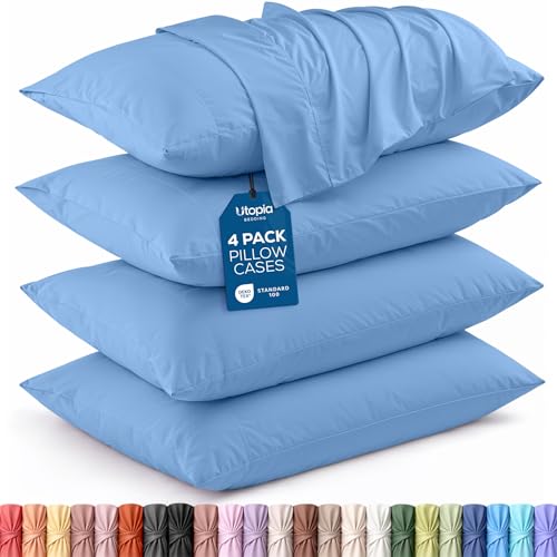 Pillow Covers Queen Set of 4, Soft and Comfy Pillow Cases, Dutch Blue
