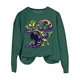 Sweatshirt Damen Rundhals Langarm Pulli ohne Kapuze Pullover Oberteil...