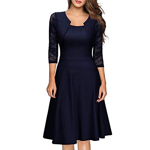 Gusspower Mujer Vestido de Noche Encaje Largo Traje Talla Grande Bodycon Vestidos Fiesta para Bodas Cuello V Manga Larga para Madrina Fietsa Boda Ceremonia y Eventos