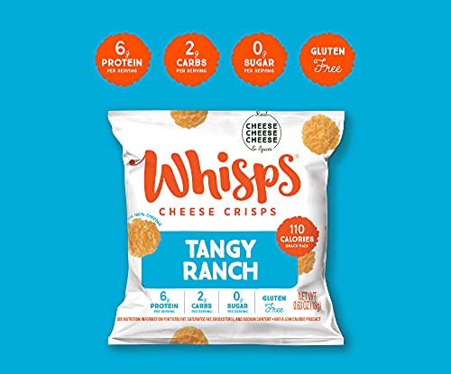 Whisps Cheese Crisps - Nacho And Tangy Ranch Cheese Snacks, Keto Snacks, 6G Of Protein Per Bag, Low Carb, Gluten & Sugar Free, Great Tasting Healthy Snack, All Natural Cheese Crisps - Variety, .63 Oz (Pack Of 12) #TOP4