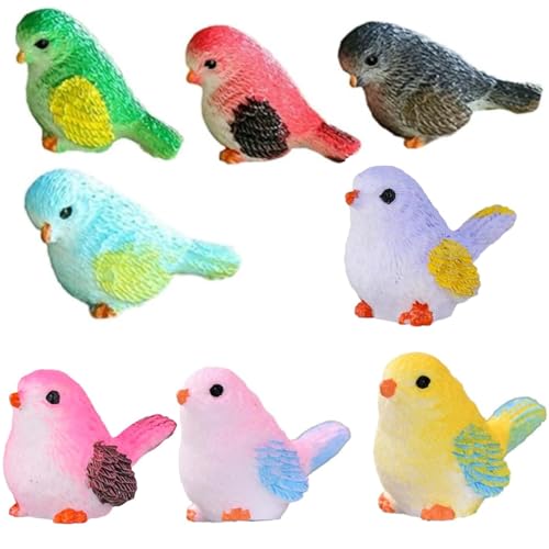 LiJuanWang Figuras de pájaros en Miniatura,16 Piezas Mini pájaros,Figuras Decorativas de pájaros Modelo de Pájaro para macetas,Adornos,jardín de Hadas,decoración del hogar