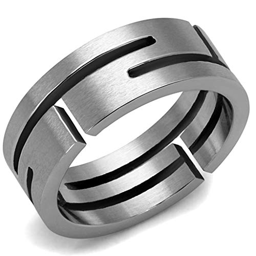 Men's Stainless Steel Labyrinth Cut Out Maze Modern Deisgn Wedding Band Ring