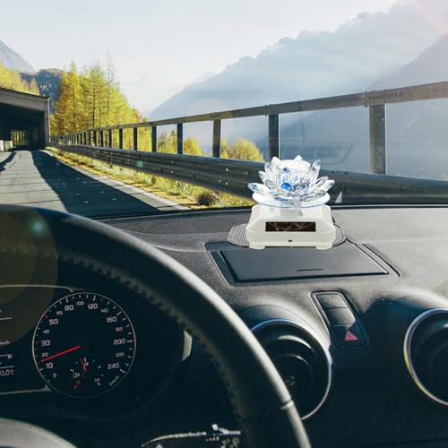 Diffuseur d'aromathérapie solaire pour voiture en cristal bleu et fleur rotative - 8