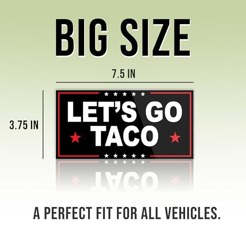 Image of Subtle Let's Go Taco Bumper Sticker Anti Funny Leftist Feminist Social Justice Human Rights Black Vinyl Decal for Car Truck, Waterproof UV-Resistant 7.5x3.75in